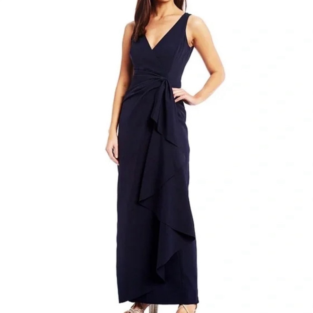 Marina V-Neck Black Sleeveless Zipper Back Racer Back Jumpsuit Size 6 NWT